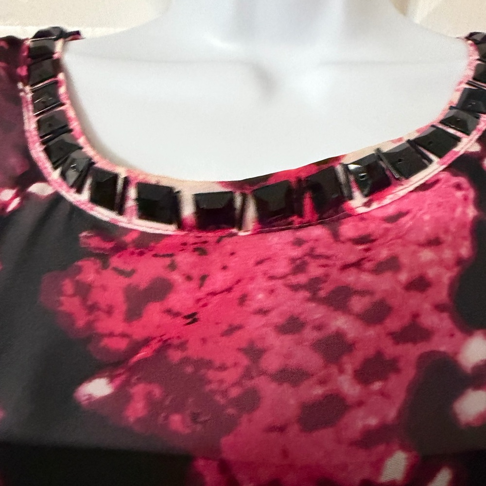 Dana Buchman Pink and Black Patterned Tank Top - Picture 5 of 9